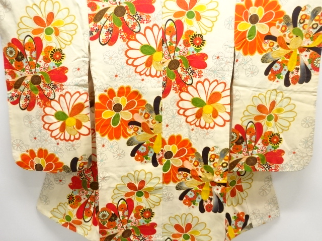 JAPANESE KIMONO / ANTIQUE FLORAL PATTERN KIMONO